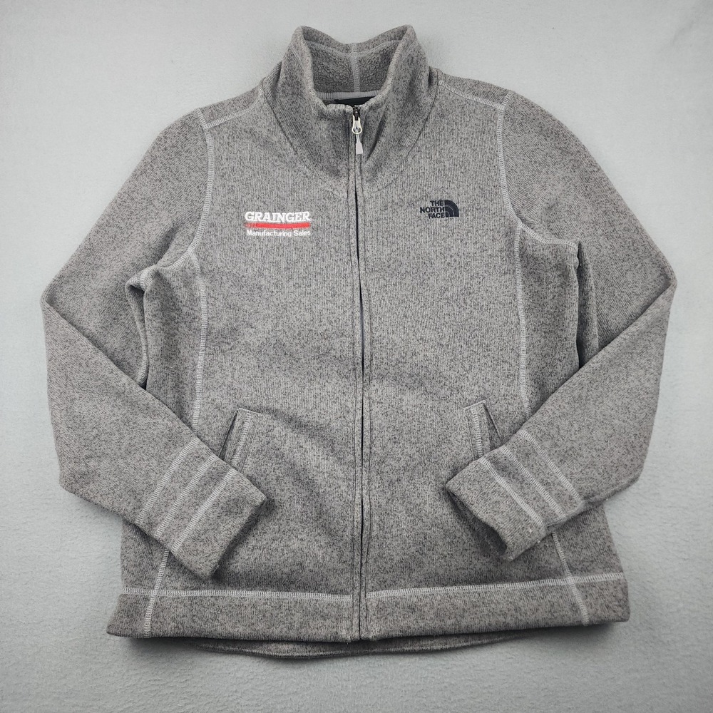 The North Face Jacket Womens XL Gray Fleece Full Zip Grainger Logo Outdoor